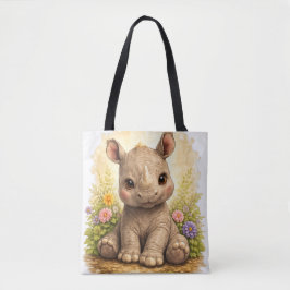 Bolso De Tela Cute Baby Rhino Tote Bag Kawaii Animal