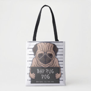Bolso De Tela Cute Bad Pug