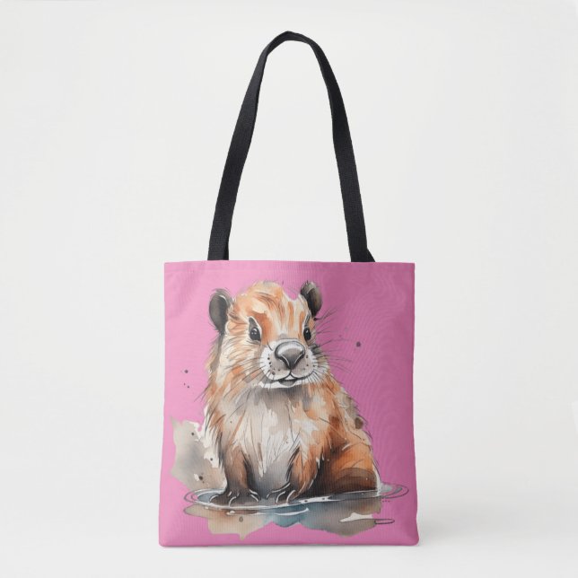 Bolso De Tela Cute Beaver (Anverso)