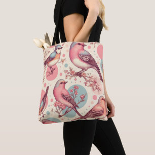 Bolso De Tela Cute Birds Vintage Painting