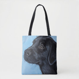 Bolso De Tela Cute Black Labrador Puppy Pintura