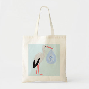 Bolso De Tela Cute Blue Baby Boy Stork