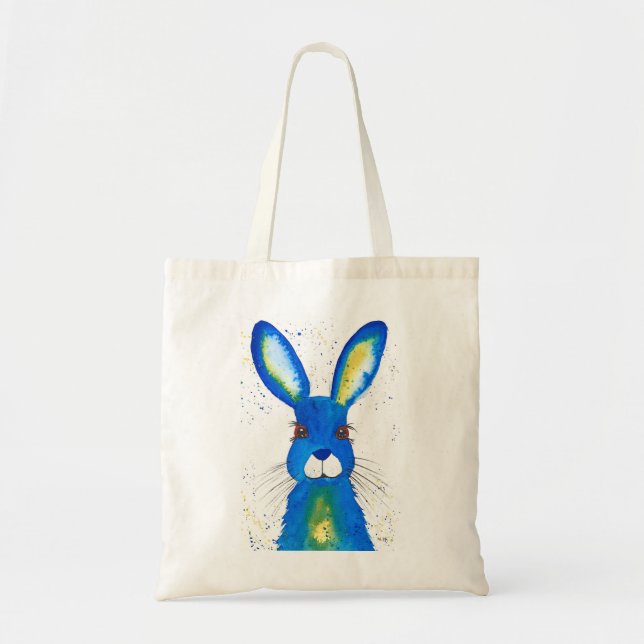 Bolso De Tela Cute Blue hare (Frente)
