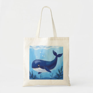 Bolso De Tela Cute Blue Whale Tote Bag 