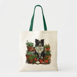 Bolso De Tela Cute Border Collie Gardening