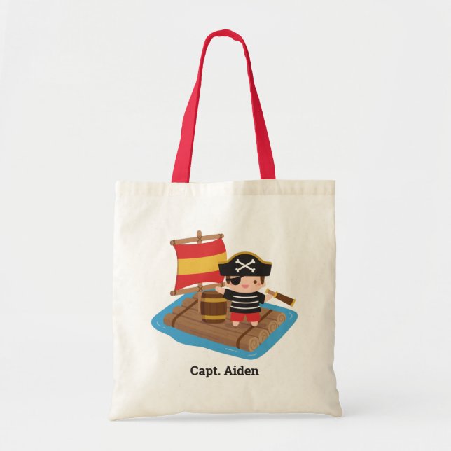 Bolso De Tela Cute Boy Pirate Vela Niñas Traseras Personalizadas (Frente)