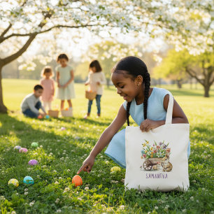 Bolso De Tela Cute Bunnies Personalized Girl Easter
