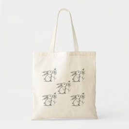 Bolso De Tela Cute Bunny Rabbit Tote Bag