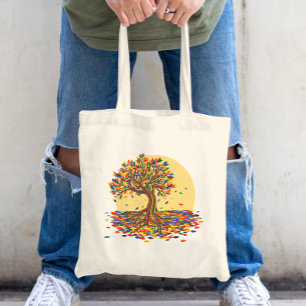 Bolso De Tela Cute Cae Bonito Arcoiris Otoño Acción de Gracias