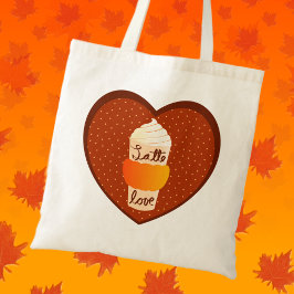 Bolso De Tela Cute Cae Calabaza Spice Latte Love White