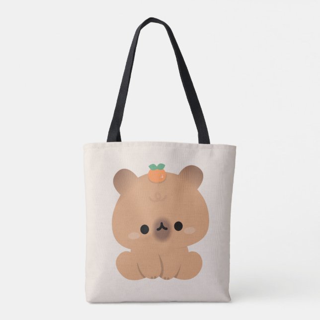 Bolso De Tela Cute Capybara (Reverso)