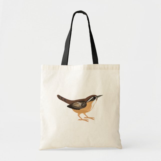 Bolso De Tela Cute Carolina Wren (Frente)