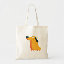 Bolso De Tela Cute Cartoon Dachshund Illustration – Funny Sausag