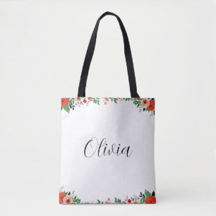Bolso De Tela Cute Cartoon Femenino de Moda Hojas Nombre Olivia