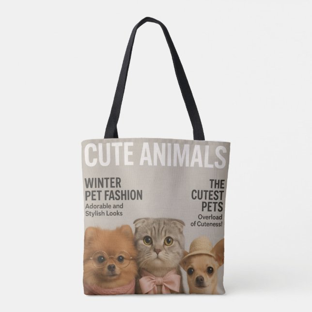 Bolso De Tela cute cat (Reverso)