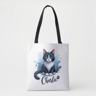 Bolso De Tela Cute Cat Artwork Tote – Gift for Cat Lovers