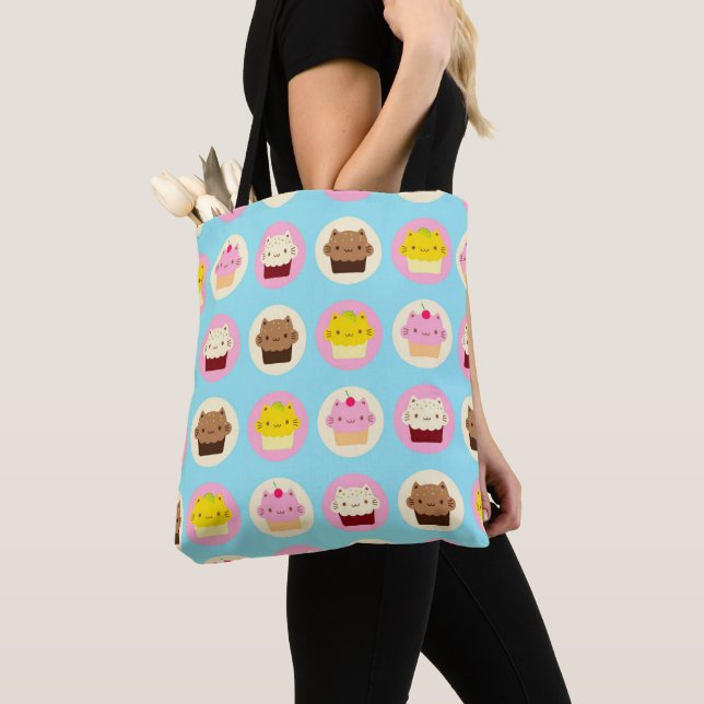 Bolso De Tela Cute Cat Cupcakes (Detalle)