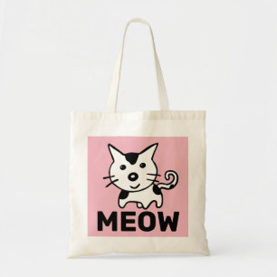 BOLSO DE TELA CUTE CAT TOTE PINK MEOW (PURSO)