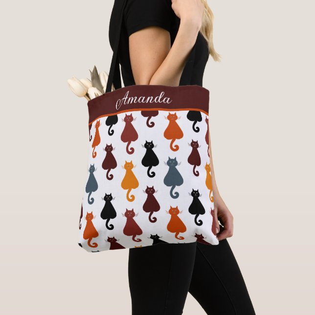 Bolso De Tela Cute Cats Pattern Personalized (Detalle)