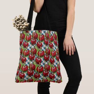 Bolso De Tela Cute Cherries Checkered a mediados del siglo