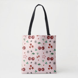 Bolso De Tela Cute Cherry Pattern Mint Green Cottagecore