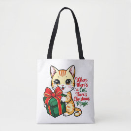 Bolso De Tela Cute Christmas Cat Holiday Gift for Cat Lover