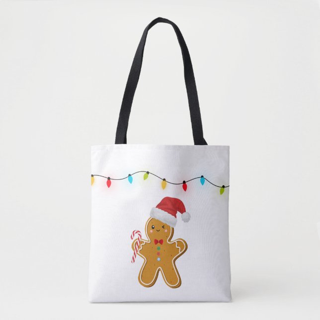 Bolso De Tela Cute Christmas Gingerbread Man Tote Bag (Anverso)