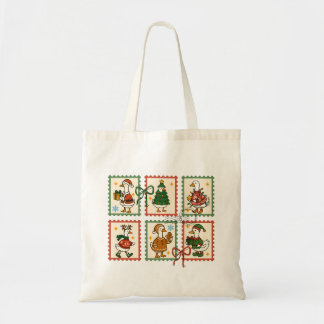 Bolso De Tela Cute Christmas Goose Hoja de Sellos Postales Festi