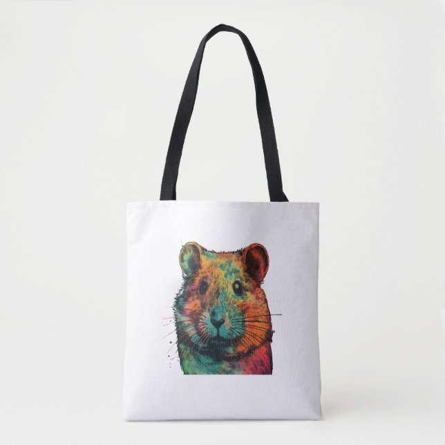 Bolso De Tela cute colour full hamster art design  (Anverso)