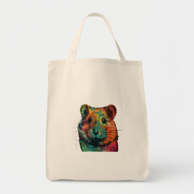 Bolso De Tela cute colour full hamster art design  (Frente)