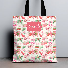 Bolso De Tela Cute Coquette aesthetic girly strawberry pattern
