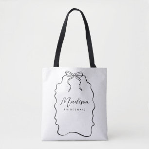 Bolso De Tela Cute Coquette Ribbon Bridesmaid Regalo
