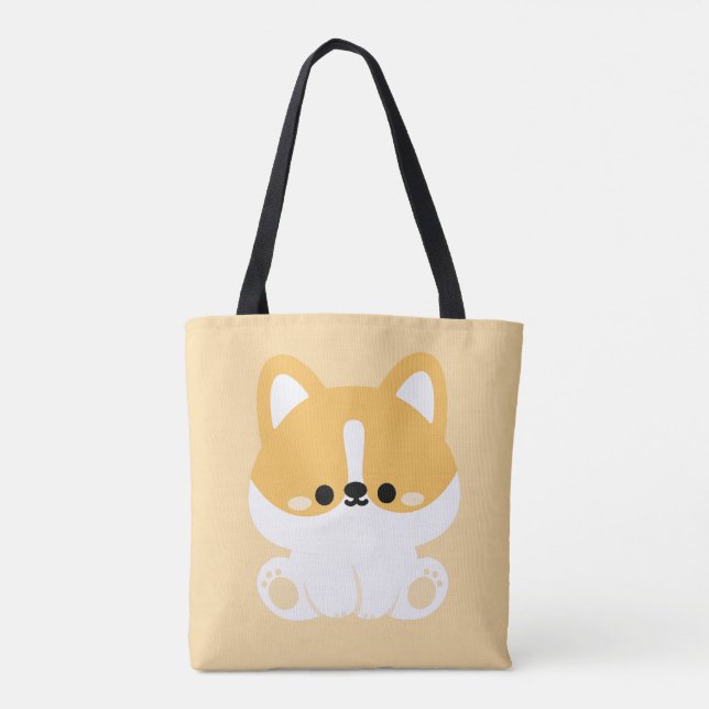 Bolso De Tela Cute Corgi (Reverso)
