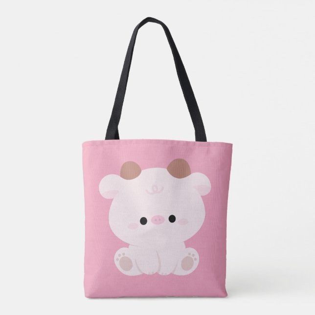 Bolso De Tela Cute Cow (Reverso)