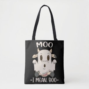 Bolso De Tela Cute Cow Moo Halloween Ghost Boo