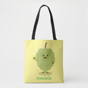 Bolso De Tela Cute crema crema de manzana cherimoya personalizad