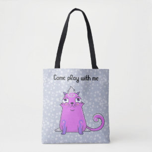Bolso De Tela Cute cryptokitty Bella quiere jugar Tote Bag