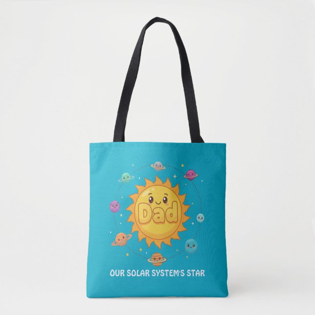 Bolso De Tela Cute Dad Solar System Star Space Cartoon (Anverso)