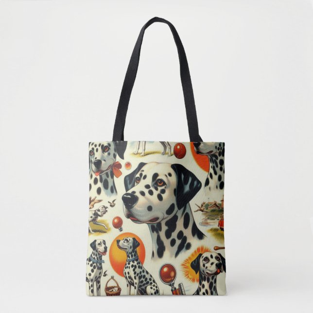 Bolso De Tela Cute Dalmatian Seamless (Anverso)