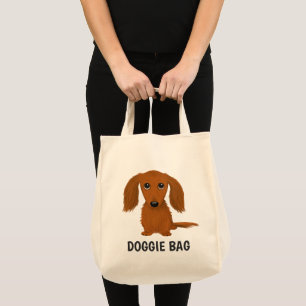 Bolso De Tela Cute de pelo largo rojo Dachshund Wiener Dog Lover