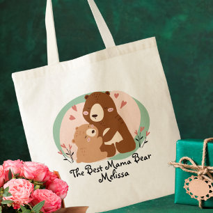 Bolso De Tela Cute divertido mejor oso de mamá