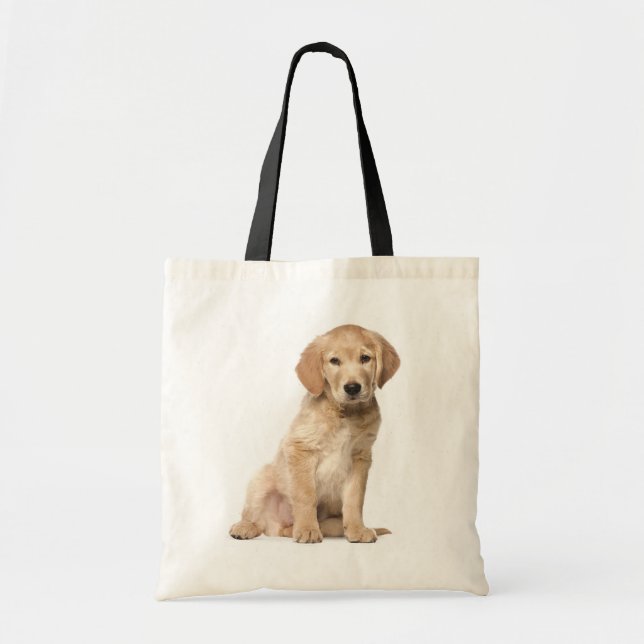 Bolso De Tela Cute Dog Lover Gigante Puppy Golden Retriever (Frente)