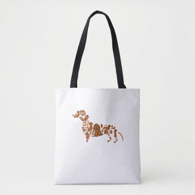 Bolso De Tela Cute Dogs As Dachshund Funny Wirehaired Dachshund. (Anverso)