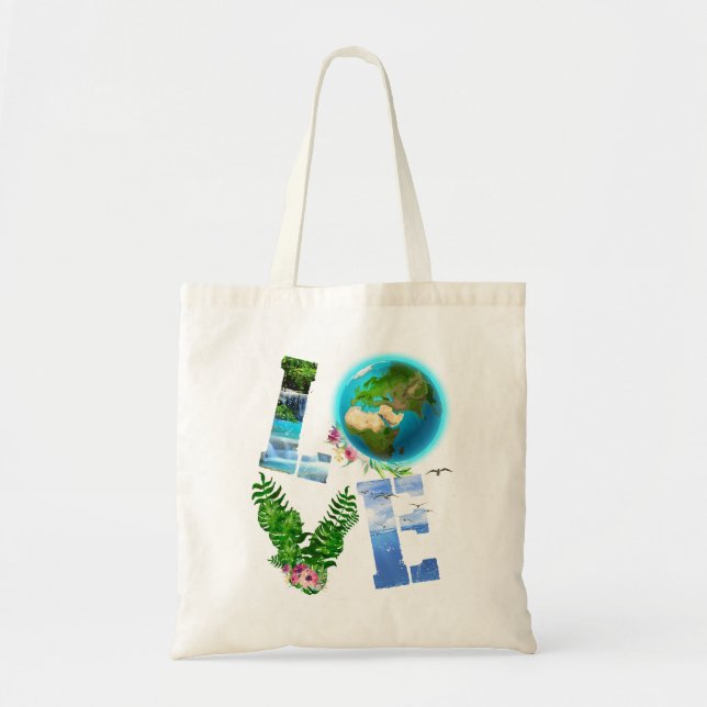 Bolso De Tela Cute Earth Love World Earth Day 2022 (Frente)