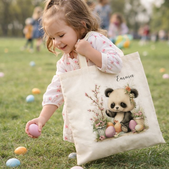 Bolso De Tela Cute Easter Panda Illustration  (Subido por el creador)
