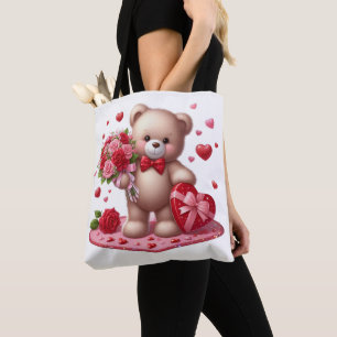 Bolso De Tela Cute El día de San Valentín Teddy Bear