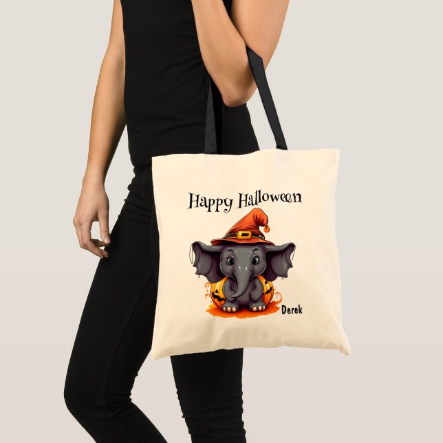 Bolso De Tela Cute Elefante Niños Trick o Trete Halloween (Anverso (producto))