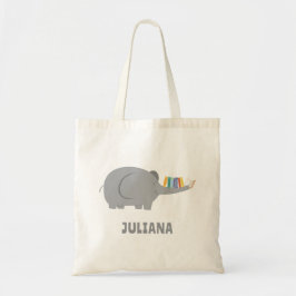 Bolso De Tela Cute Elephant Library Tote Bag