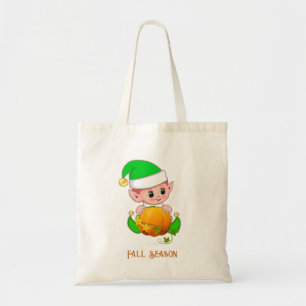 Bolso De Tela Cute Elf y Calabaza Temporada de Otoño