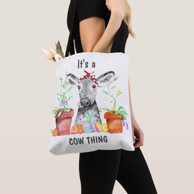 Bolso De Tela Cute, es cosa de vaca (Detalle)